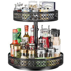 OVICAR two-tier lazy susan turntable ideal for organized spice racks.