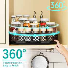 Ovicar Lazy Susan anti-slip pads keep items steady while turning.
