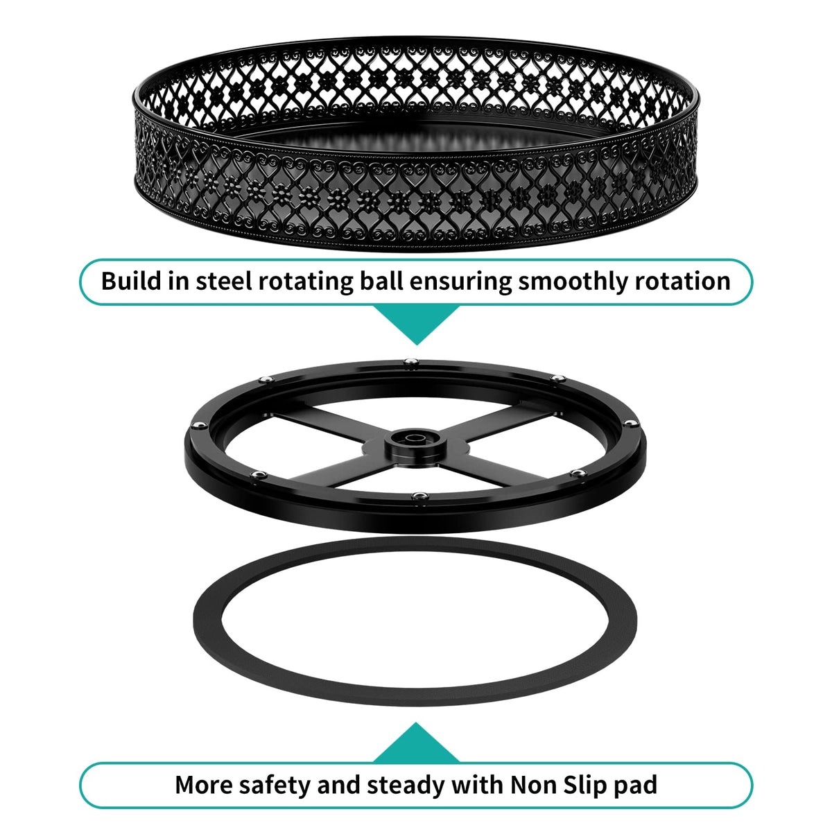 Ovicar Lazy Susan fits cosmetics and skincare products neatly.