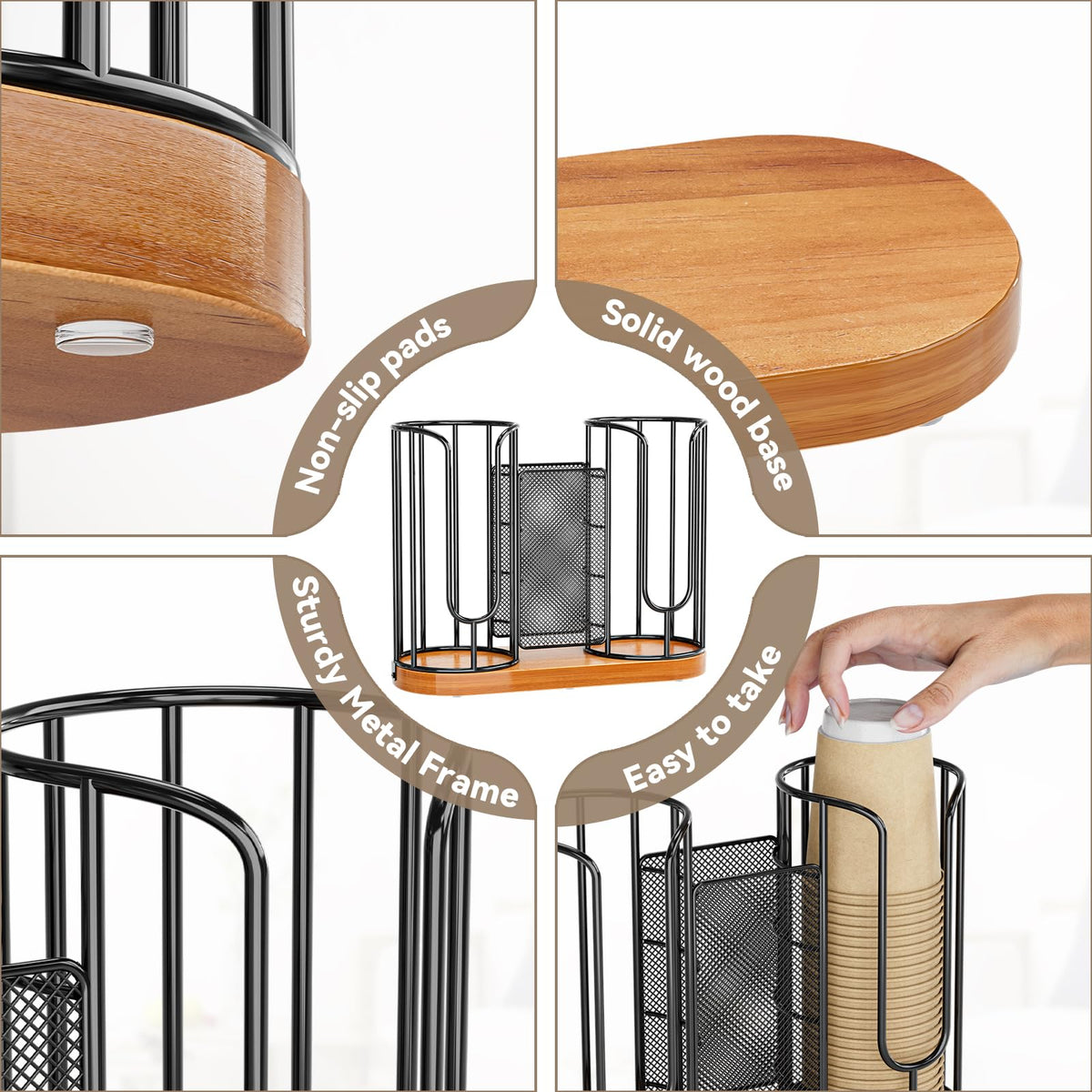 OVICAR space-saving design helps keep a compact coffee station neat.