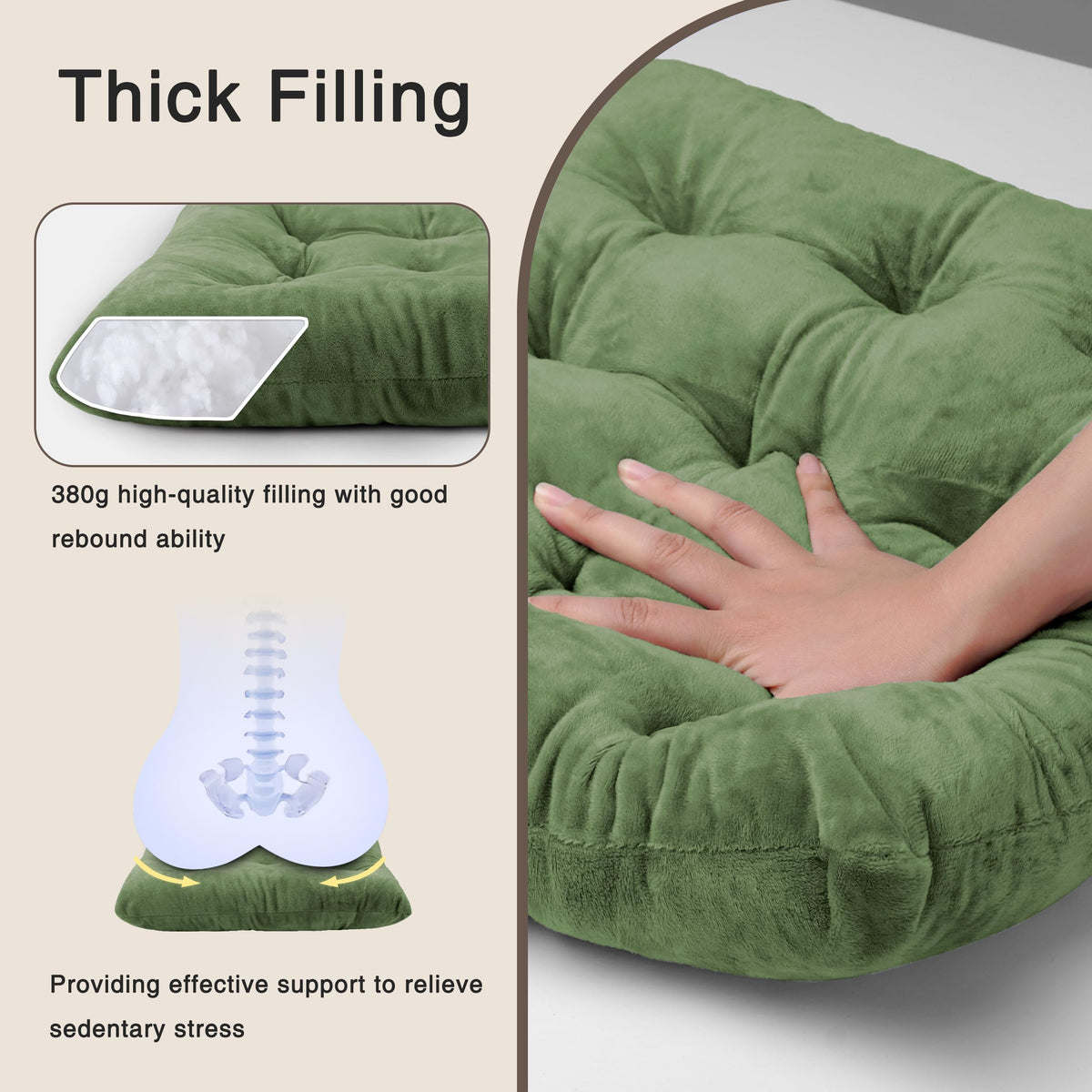 OVOV green chair cushions ideal for living room and kitchen seating