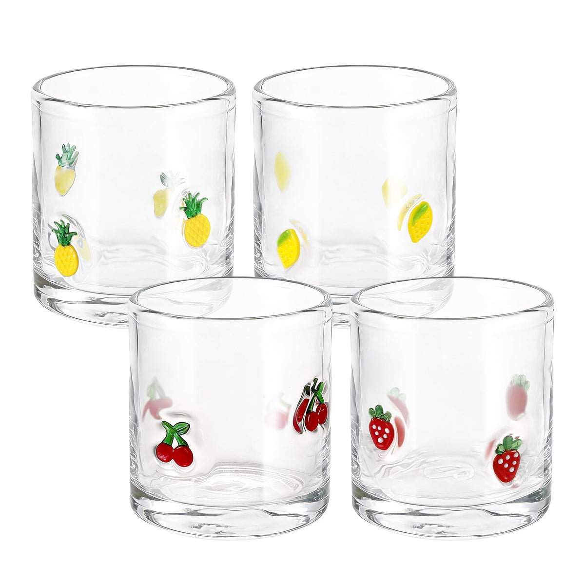 Ovveroche fruit icon juice glasses with cherries ideal for refreshing cold drinks