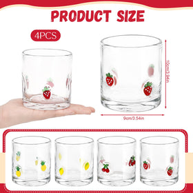 Ovveroche fruit icon juice glasses with strawberries brighten smoothies and refreshing beverages