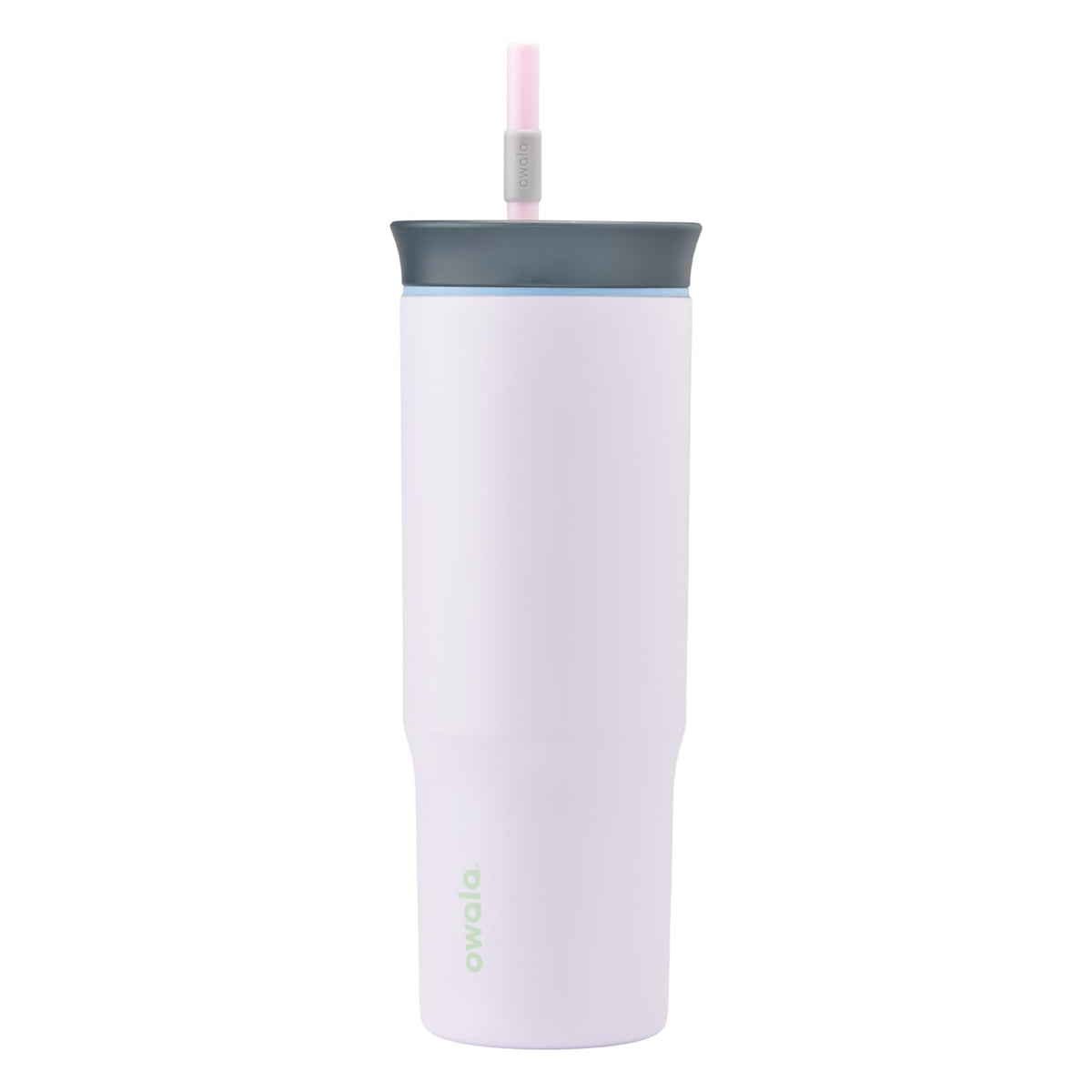 Owala 24 oz stainless steel tumbler with triple-layer insulation stays cold or hot longer.