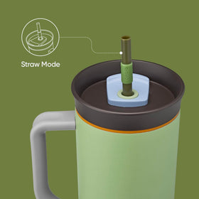 Owala 40oz tumbler with double-wall insulation keeps drinks cold longer.