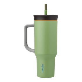 Owala 40oz tumbler with spill-resistant lid for mess-free travel.