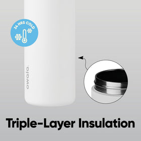 Double-wall insulation keeps drinks cold for up to 24 hours.