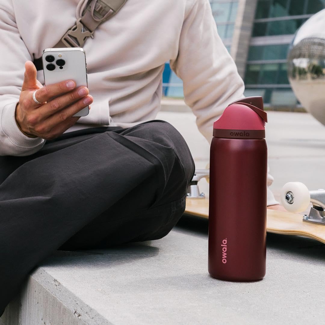Owala FreeSip base design fits most cup holders for easy commuting.
