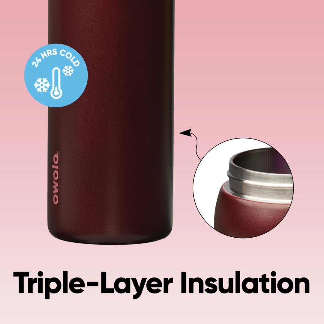 Owala FreeSip double-wall insulation keeps drinks cold up to 24 hours.