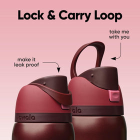 Owala FreeSip straw spout allows upright sipping or tilting swigs.