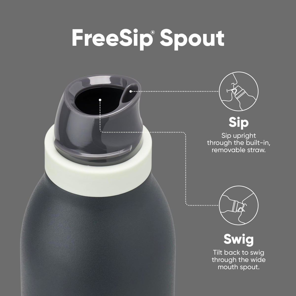 Owala FreeSip Twist 18oz insulated bottle maintains beverage temperature for longer.