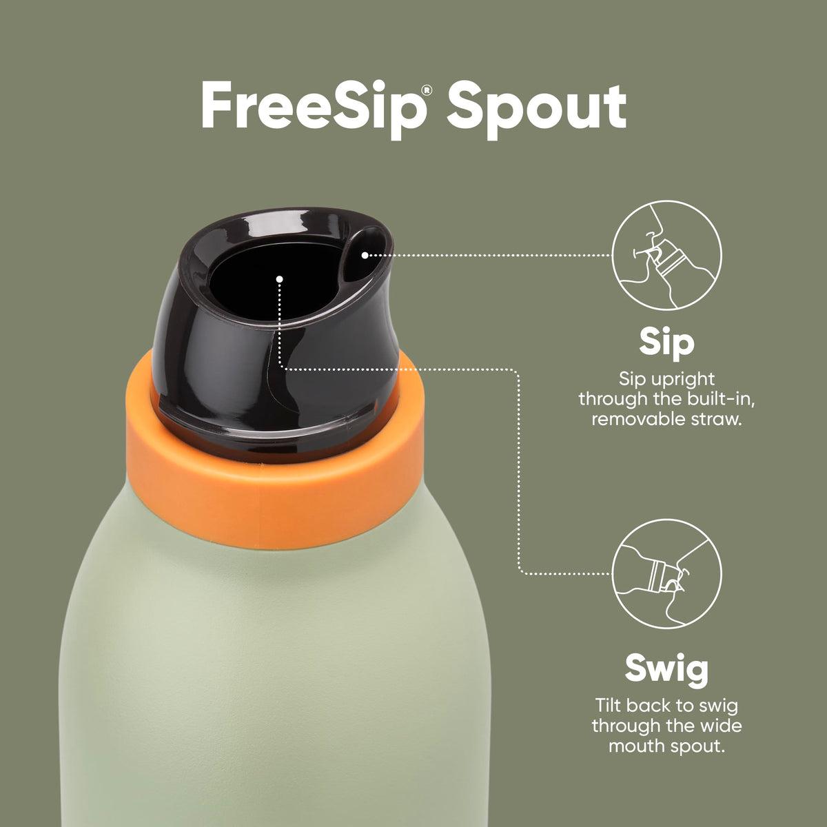 Owala FreeSip Twist carry loop enables easy transport during workouts.