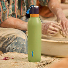 Owala FreeSip Twist insulated stainless exterior keeps drinks cold or hot.