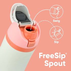 Owala FreeSip 40oz spout close-up showing versatile sipping