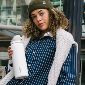 Owala FreeSip lid is dishwasher-safe for easy cleanup.