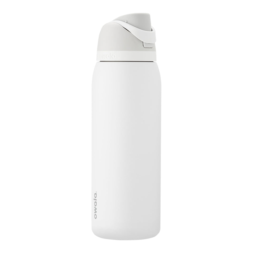 Owala FreeSip 40 oz bottle front view showing bold color and stainless steel