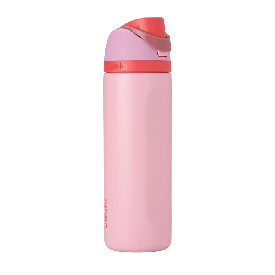 Owala FreeSip bottle with push-button lid and lock for easy one-handed drinking