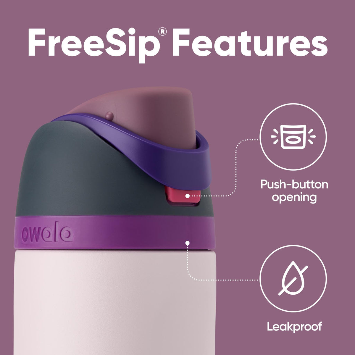 Owala FreeSip double-wall insulation keeps drinks cold for up to 24 hours.