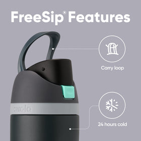 Owala FreeSip bottle push-button lid locks to keep spout clean