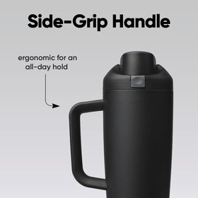 Owala FreeSip side handle offers secure carrying and steady grip.