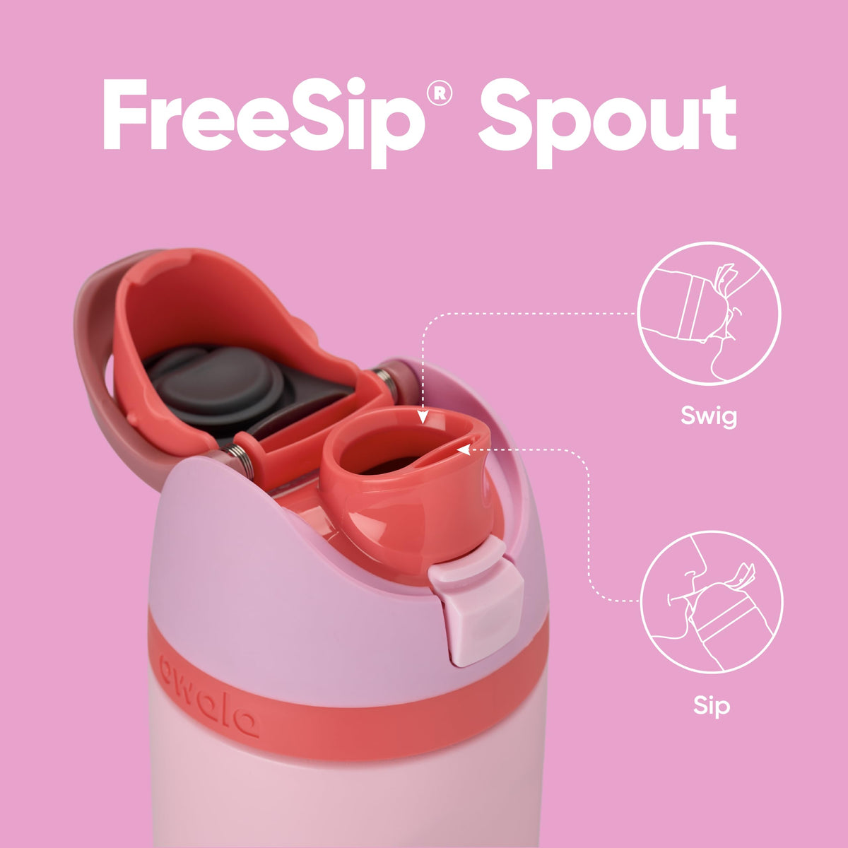Owala FreeSip straw design for upright sipping with spill-free use