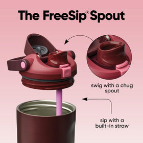 Owala FreeSip Sway 40oz with open spout demonstrates flexible sipping options on the go