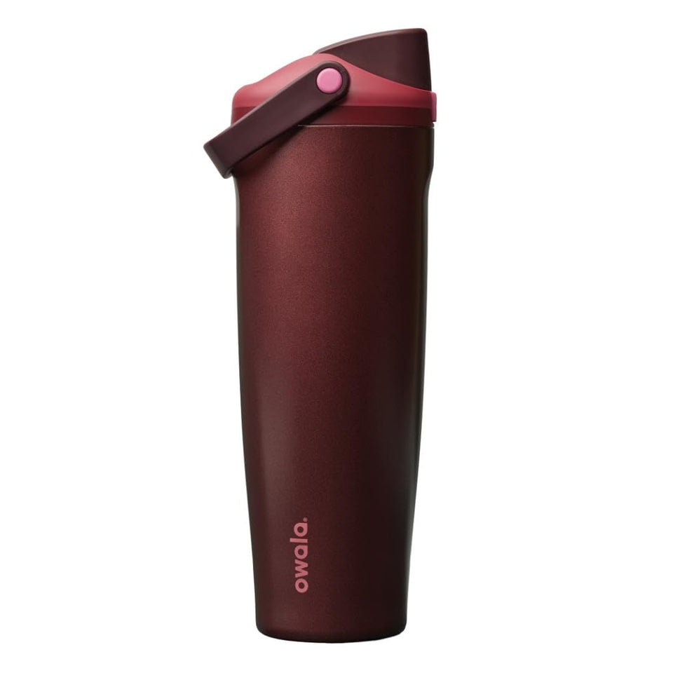 Owala FreeSip Sway 40oz bottle side view highlights durable stainless steel for all-day hydration