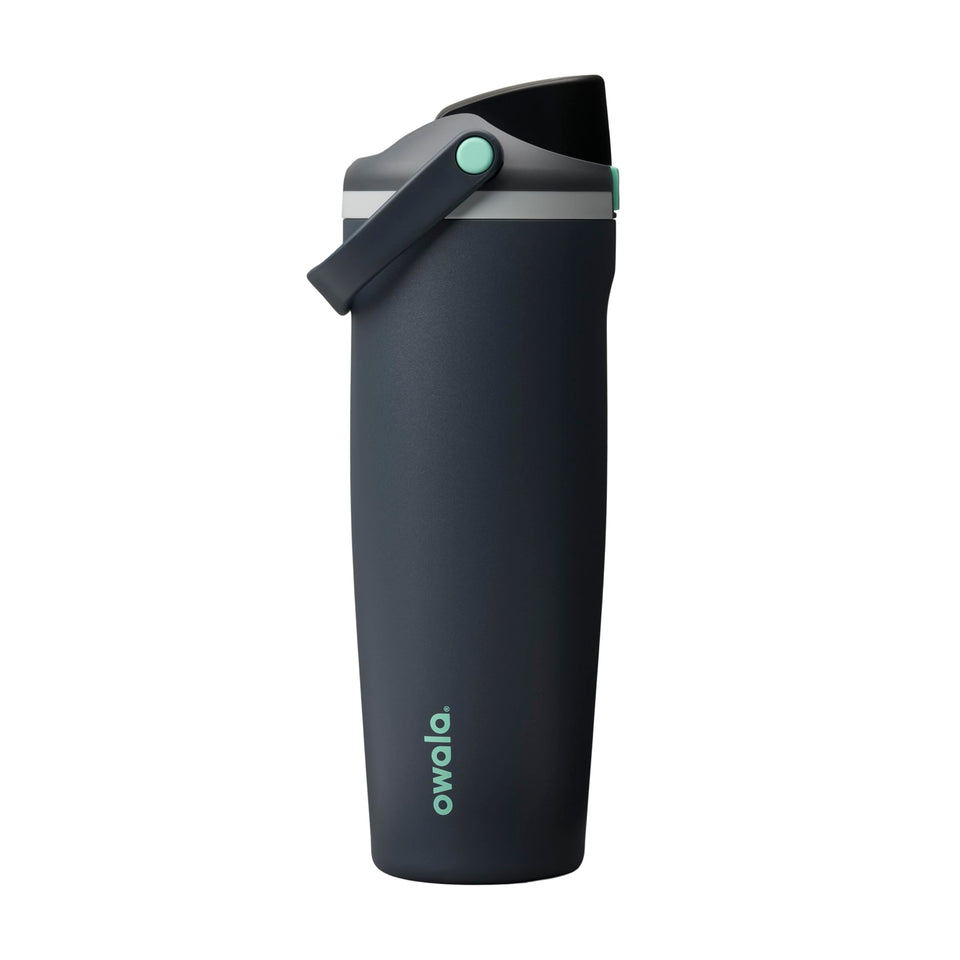 Owala FreeSip Sway bottle front view, highlighting portable hydration for on-the-go users.