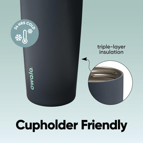 Owala FreeSip Sway bottle features a sturdy bucket handle for easy carrying.