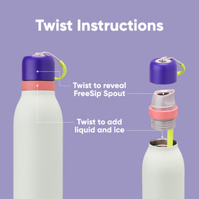 Owala FreeSip Twist lid carry loop in use for easy transport on the go.