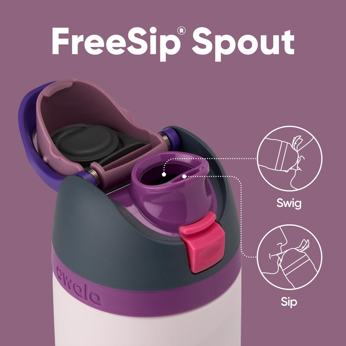 Owala FreeSip wide-mouth opening simplifies cleaning and ice addition.