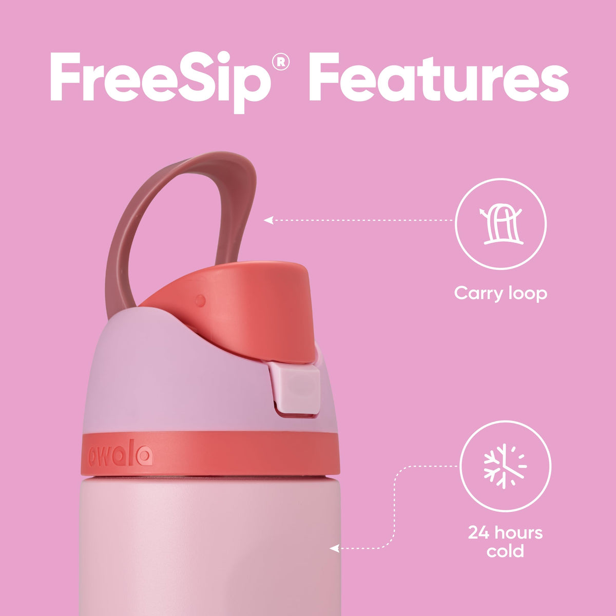 Owala FreeSip wide-mouth opening for ice filling and easy cleaning
