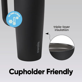 Owala FreeSip wide-mouth opening for quick ice addition and easy cleaning.