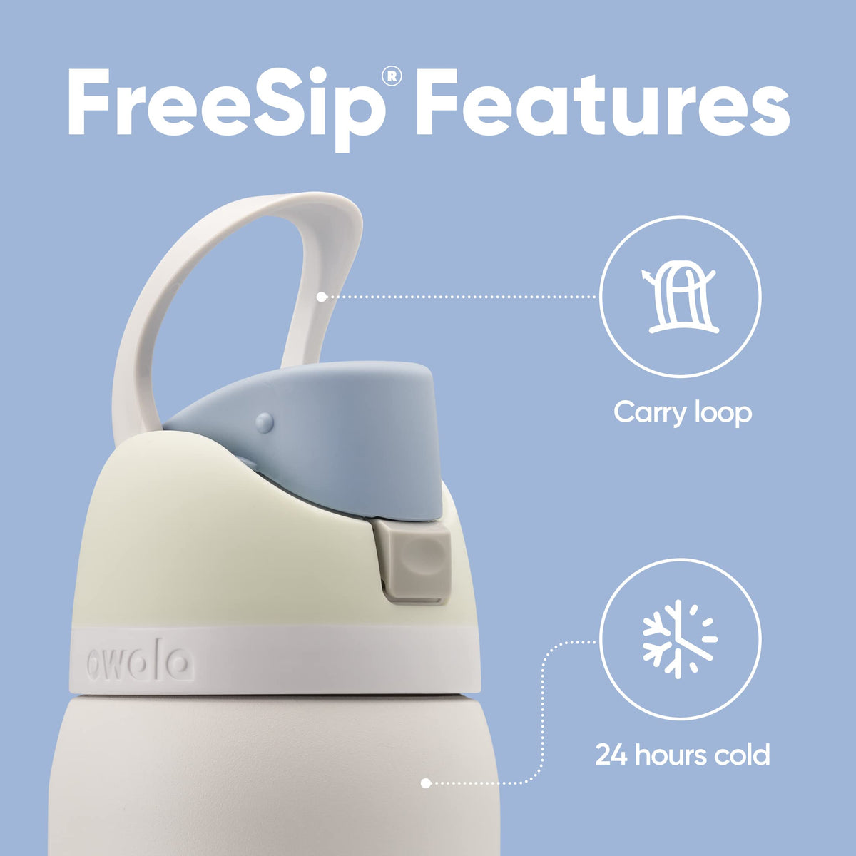 Owala FreeSip bottle wide-mouth opening for easy cleaning and ice