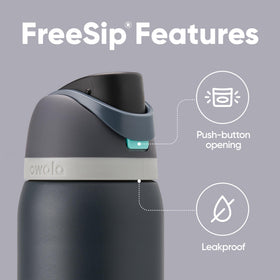 Owala FreeSip wide-mouth opening for quick ice addition and easy cleaning.