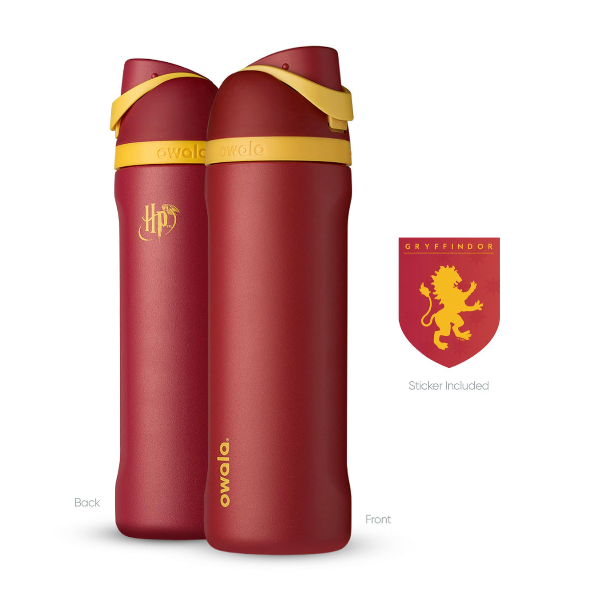 Owala FreeSip Gryffindor carry loop provides secure grip.