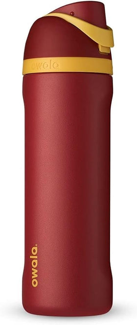 Owala FreeSip insulated bottle preserves cold drinks for long trips.