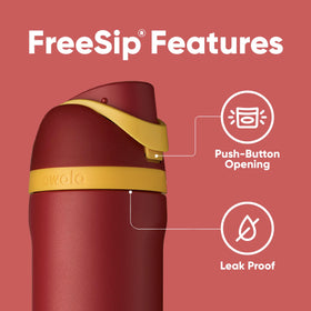 Owala FreeSip wide-mouth design simplifies ice and cleaning.