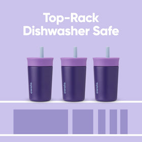 Purple Peacock Palace Owala Kids tumbler color easy to spot in a bag.