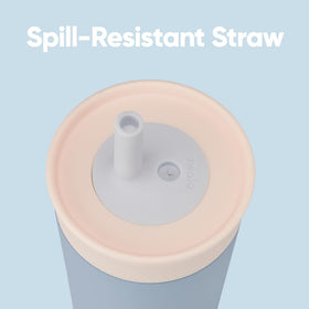 Owala Kids tumbler showing removable silicone straw for easy cleaning after snack time.