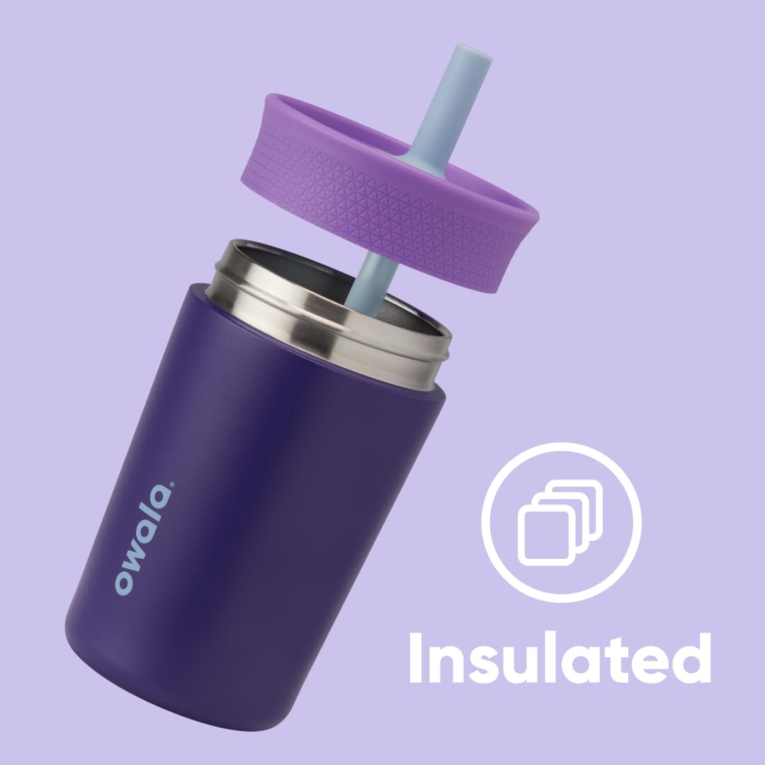 Removable straw on Owala Kids tumbler for easy cleaning after use.