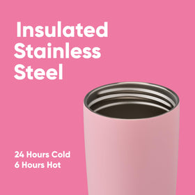 Owala pink glossy finish on the SmoothSip Slider tumbler