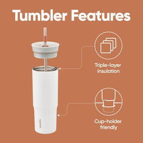 Owala tumbler with removable straw for easy sipping and cleaning