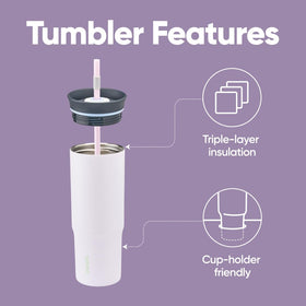 Owala removable straw shown for easy cleaning and reuse.