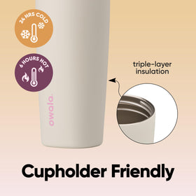 Double-wall insulation maintains temperature for hours on the go.
