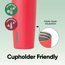 Owala SmoothSip Slider double-wall insulation maintains drink temperature.