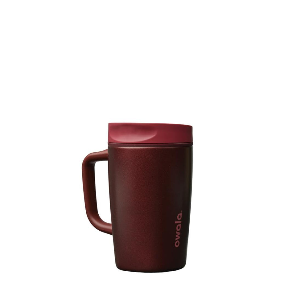 Owala SmoothSip Slider 12oz with handle, easy to carry on commutes.