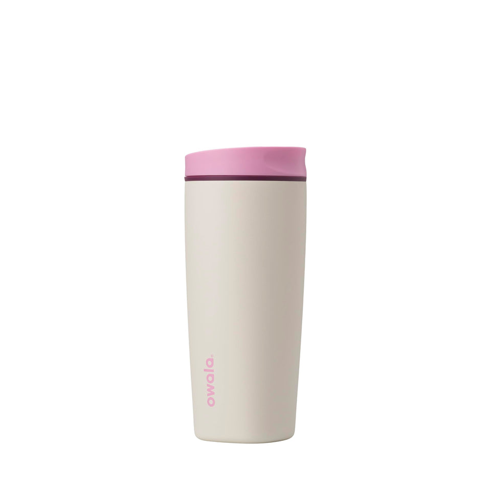 Owala SmoothSip Slider 20oz with leakproof lid for mess-free transport.