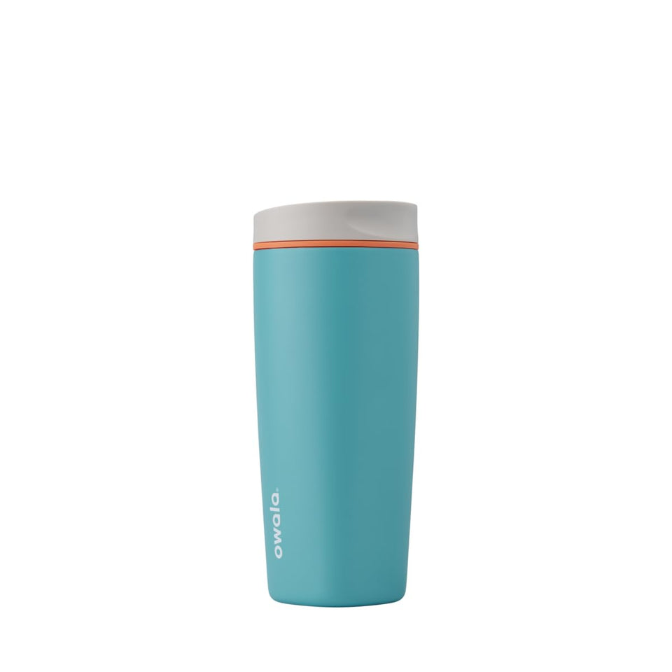 Owala SmoothSip Slider with leakproof lid for secure on-the-go coffee.