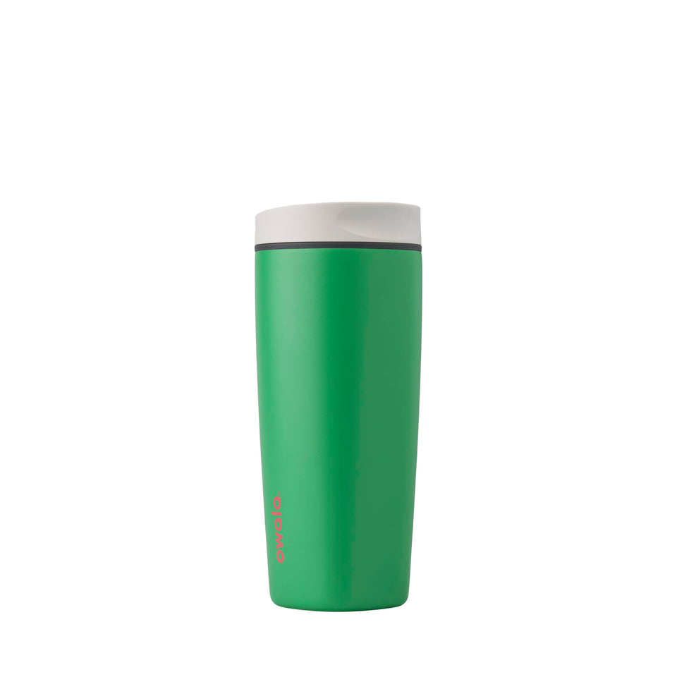 Owala SmoothSip Slider leakproof lid keeps drinks secure on the go.